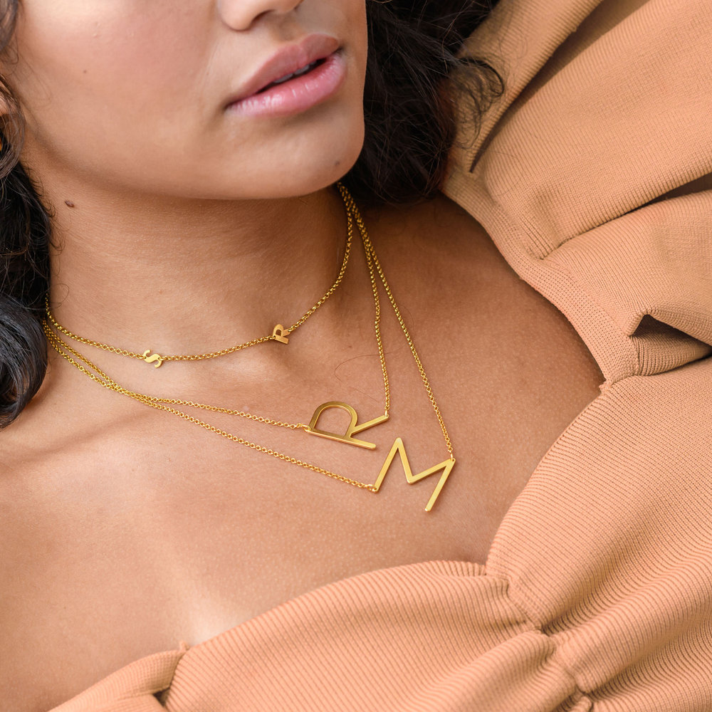 Initial Necklace - Gold Plated - 2