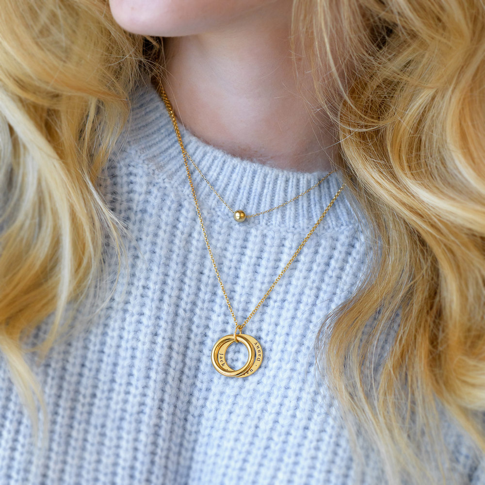 Hidden Message Engraved Necklace - Gold Vermeil - 4 product photo