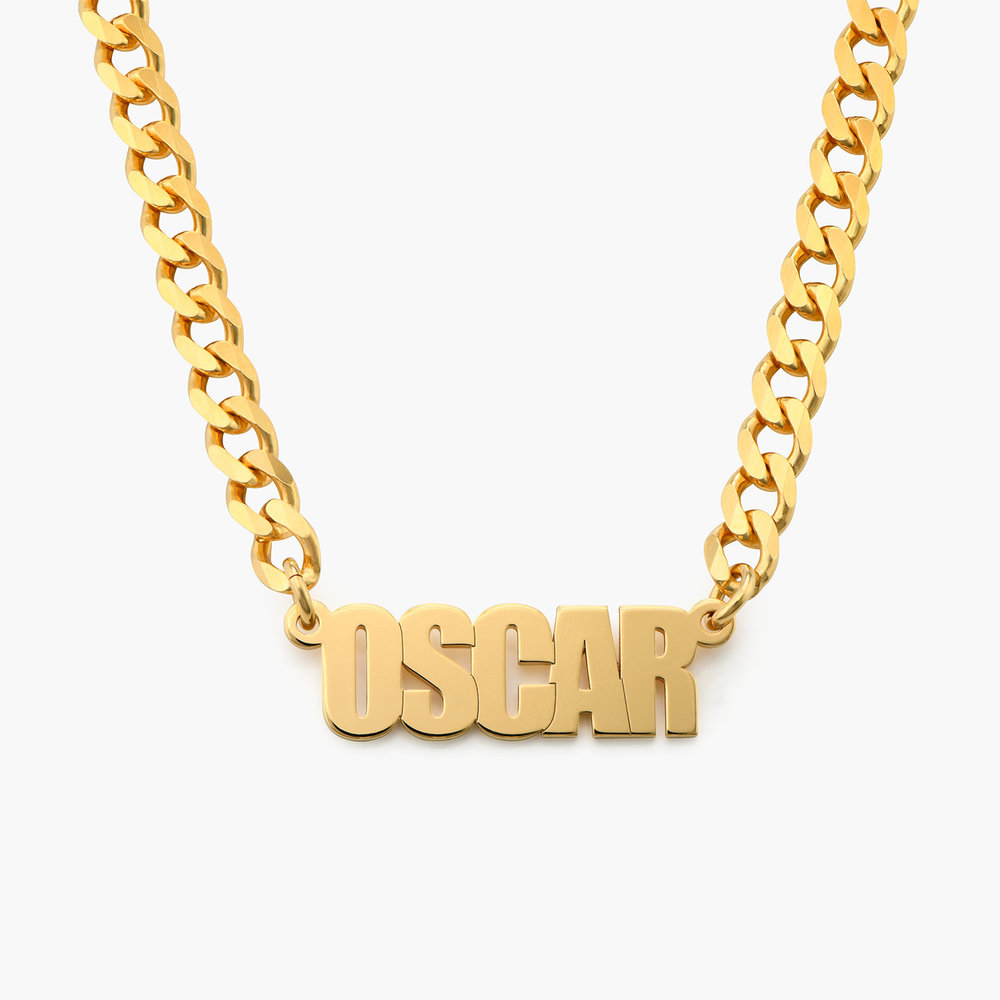 Icon State Name Necklace - Gold Plating