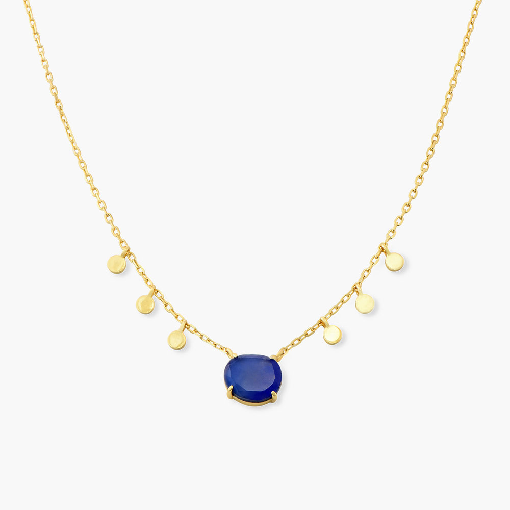 Blue Stone Necklace - Gold Plated