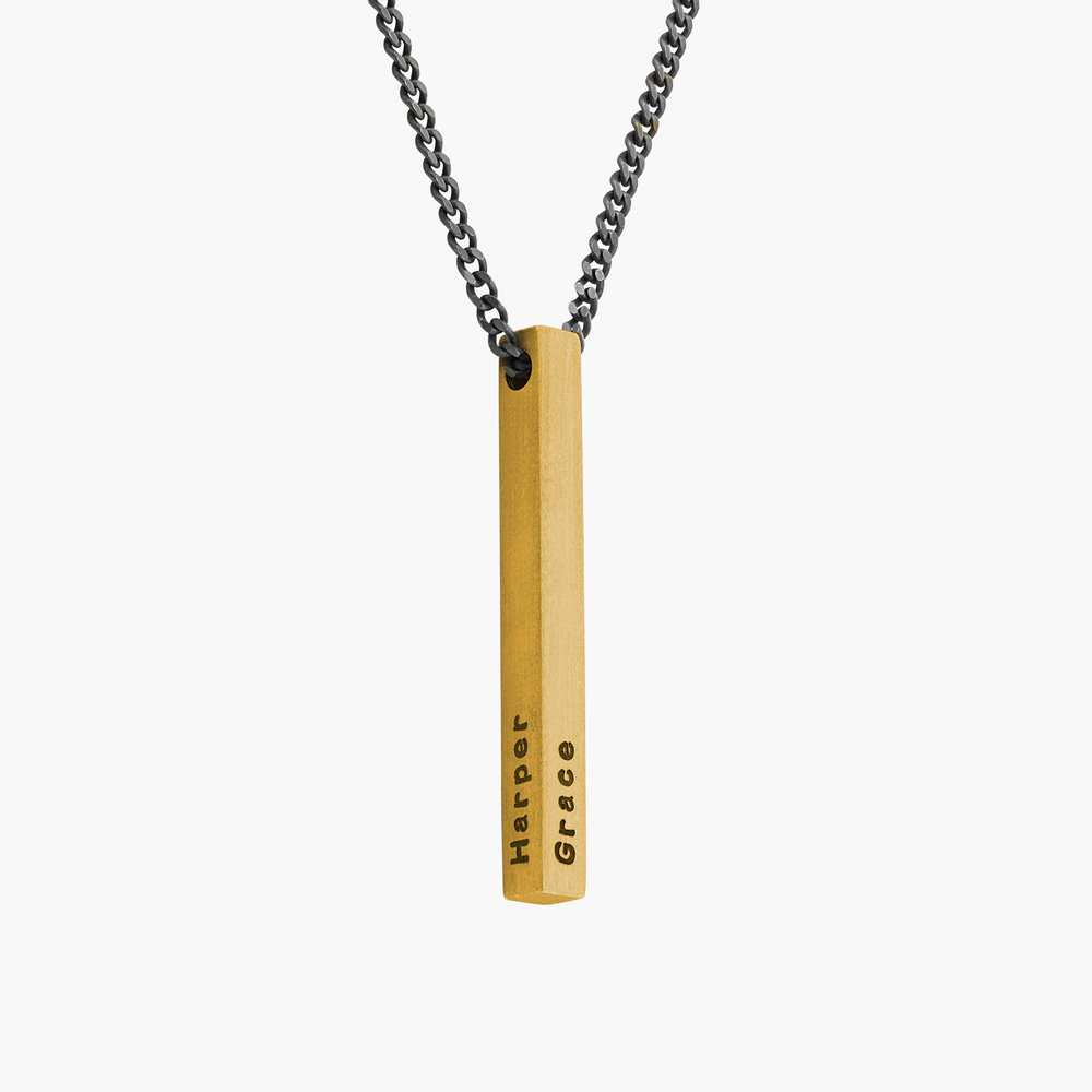 Pillar Bar Necklace for Men - Gold Plating