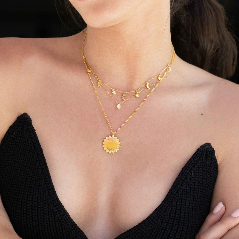 Fusion Sun Necklace - Gold Vermeil - 3 product photo
