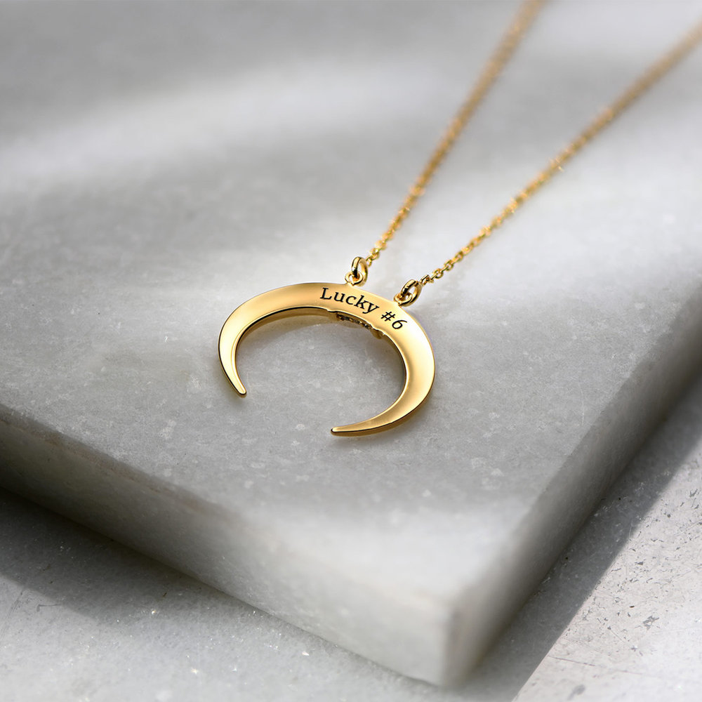 Crescent Moon Necklace - Gold Plated - 3
