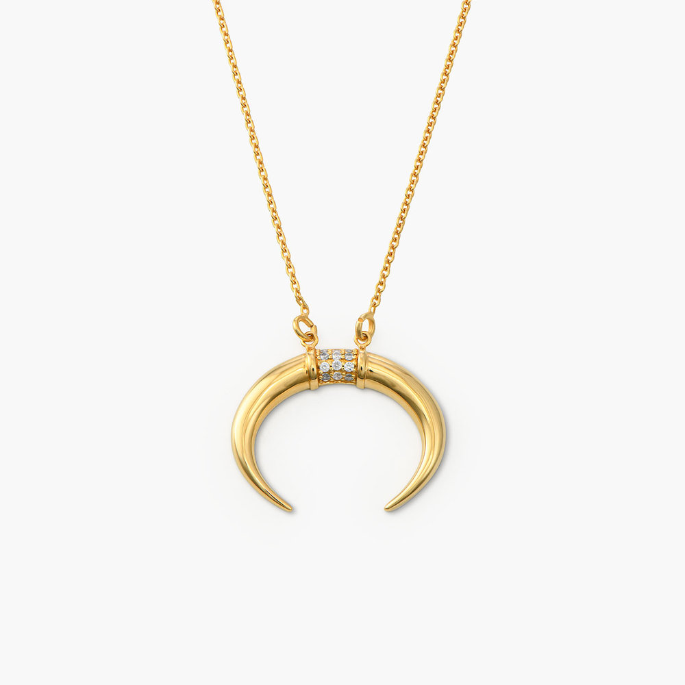 Crescent Moon Necklace - Gold Vermeil