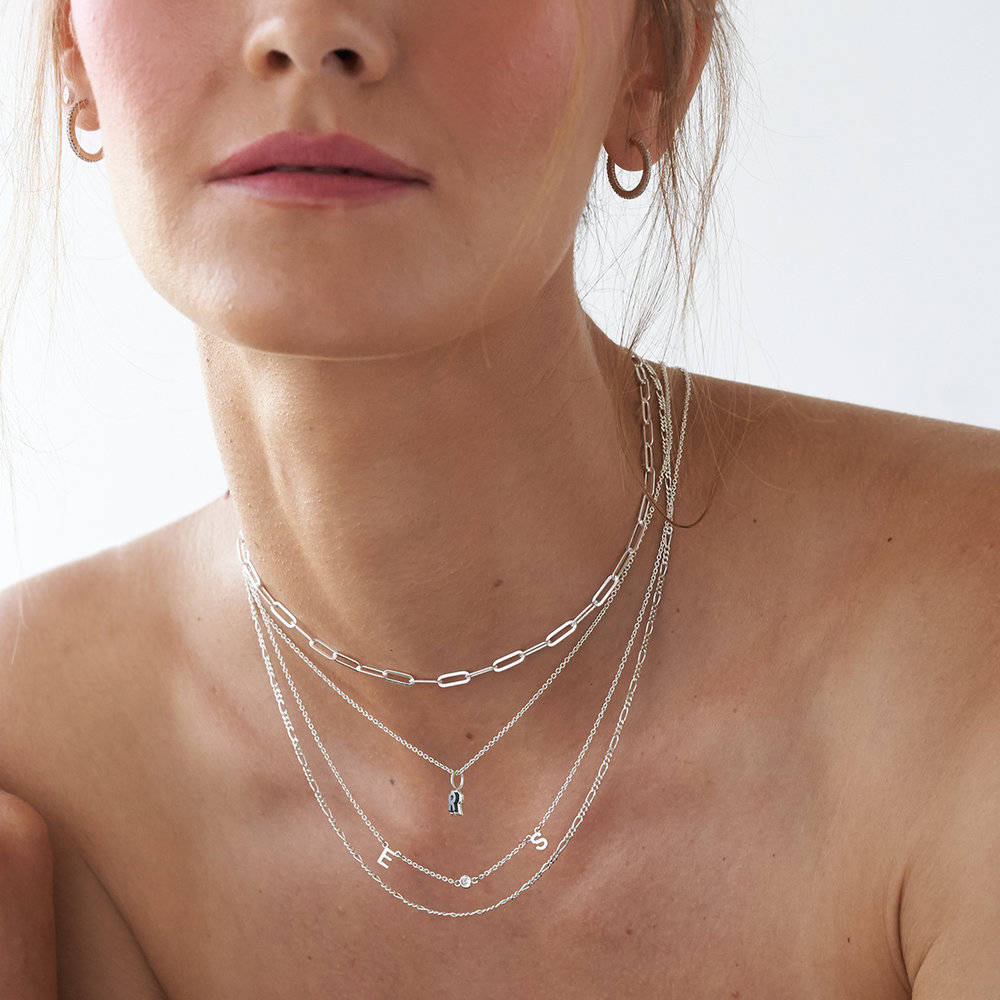 Classic Paperclip Chain Necklace - Sterling Silver - 3