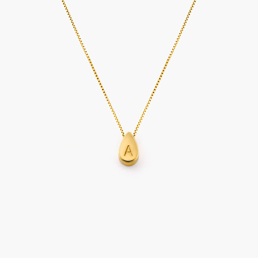 Teardrop Initial Necklace - Gold Plated product photo