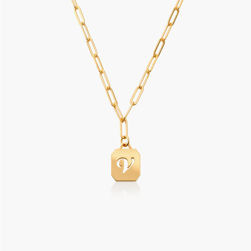 Chain Reaction Initial Necklace - Gold Plated photo du produit