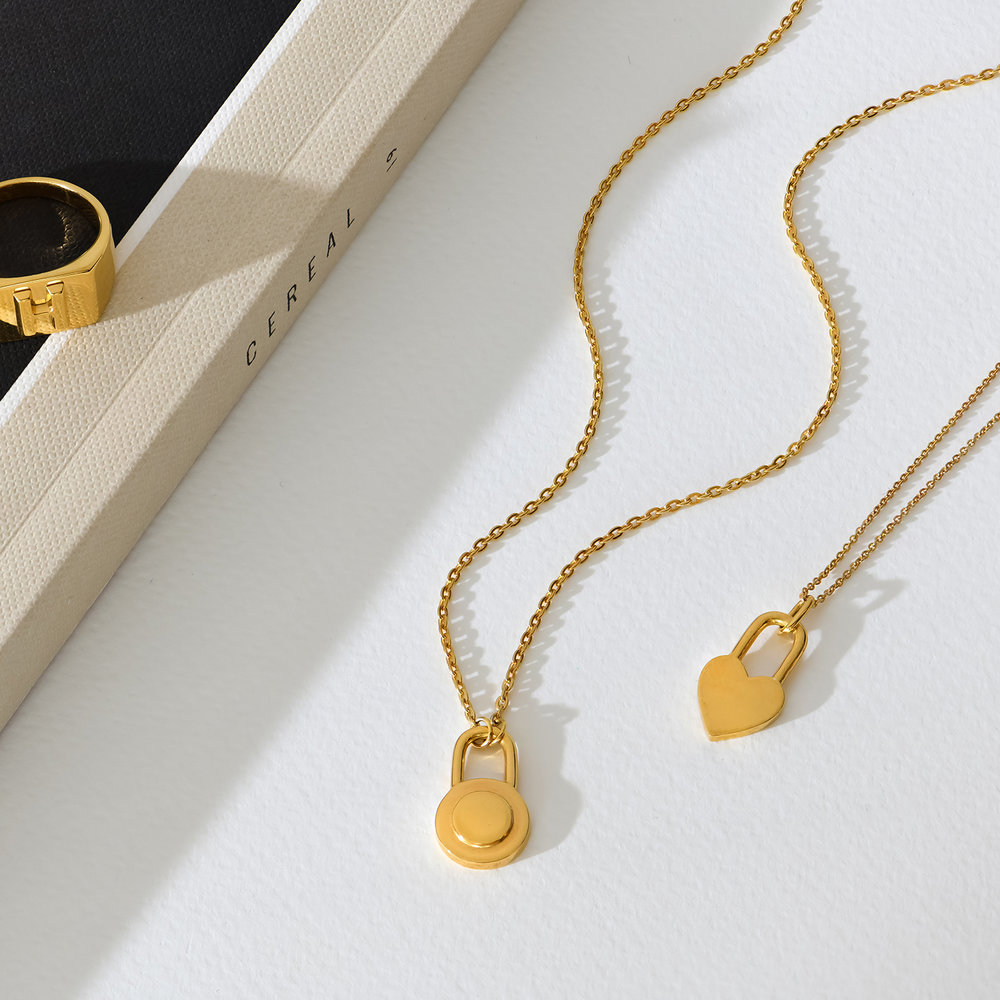 Mini Lock Necklace -  Gold Vermeil - 3