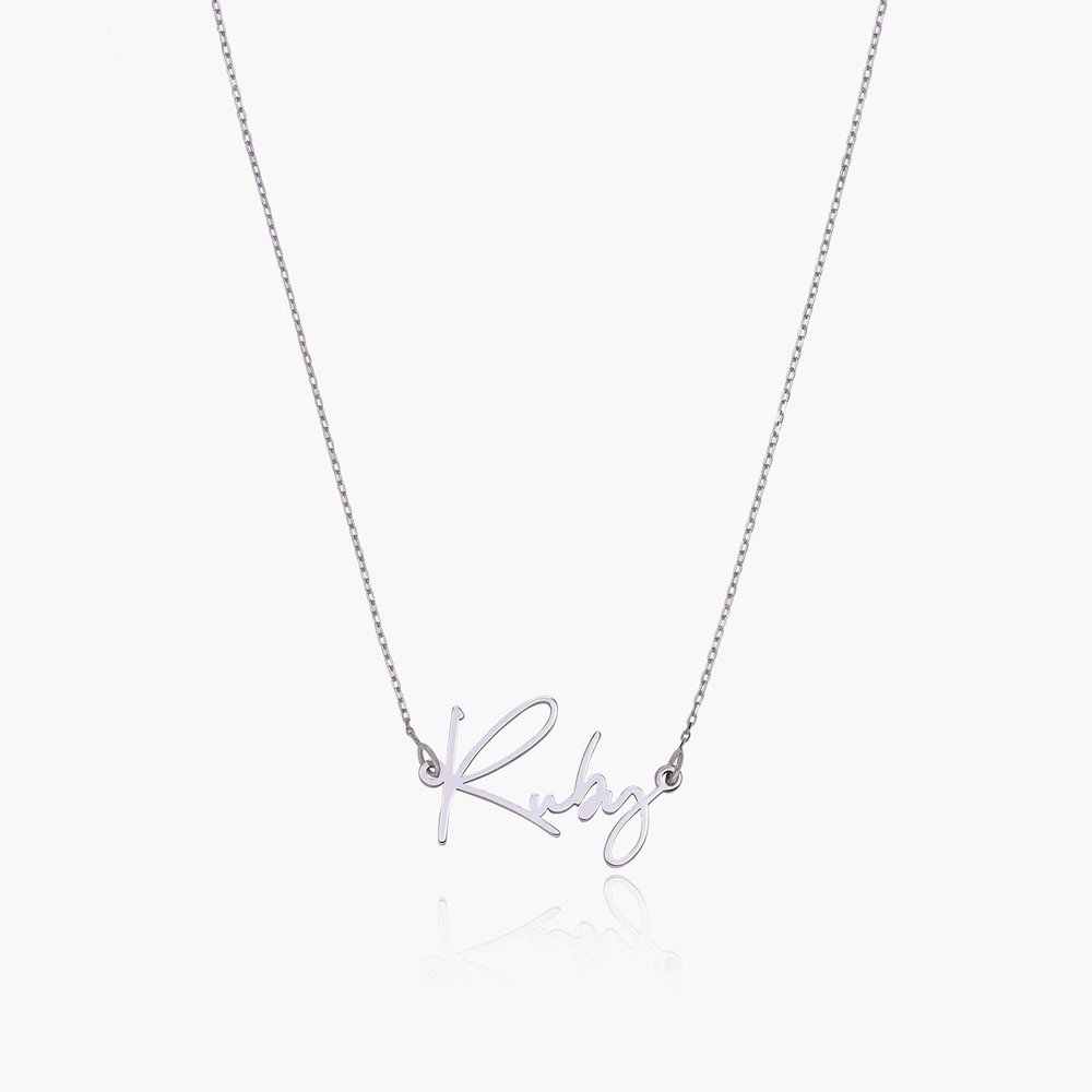 Special Offer! Belle Custom Name Necklace – 14k Solid White Gold