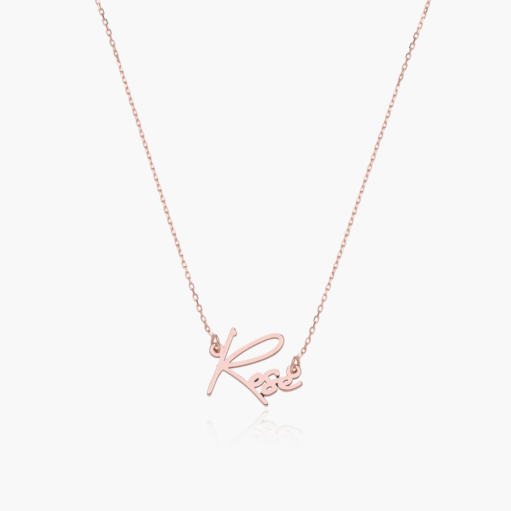 Belle Custom Name Necklace –  14k Solid Rose Gold product photo