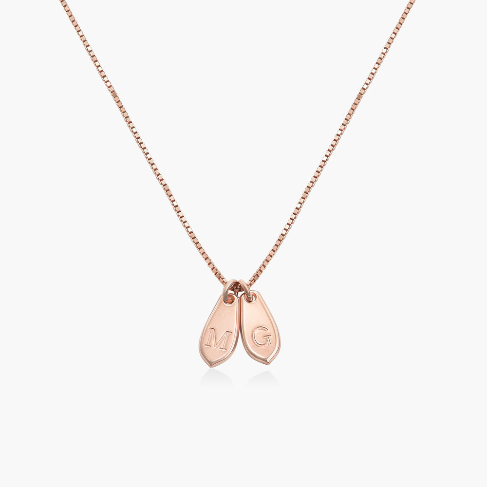 Willow Drop Initial Necklace - Rose Gold Plating
