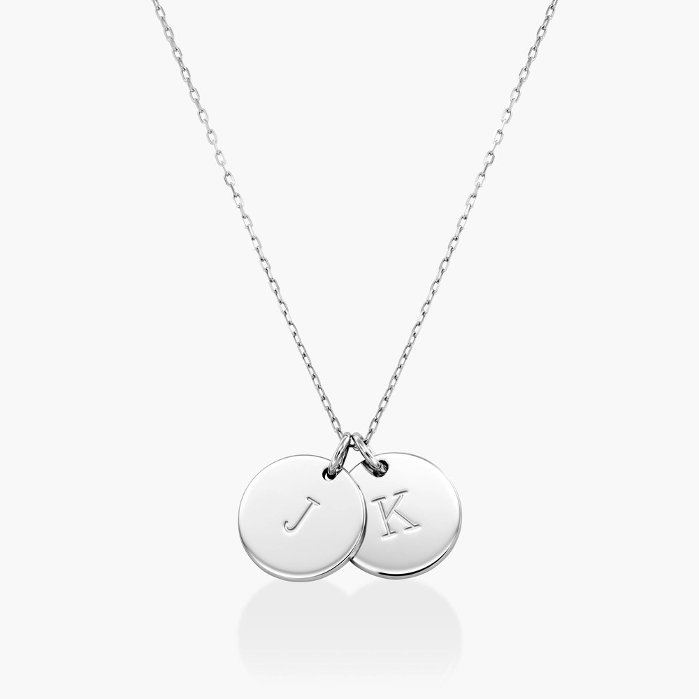 Willow Disc Initial Necklace - 10k White Solid Gold - 1 product photo
