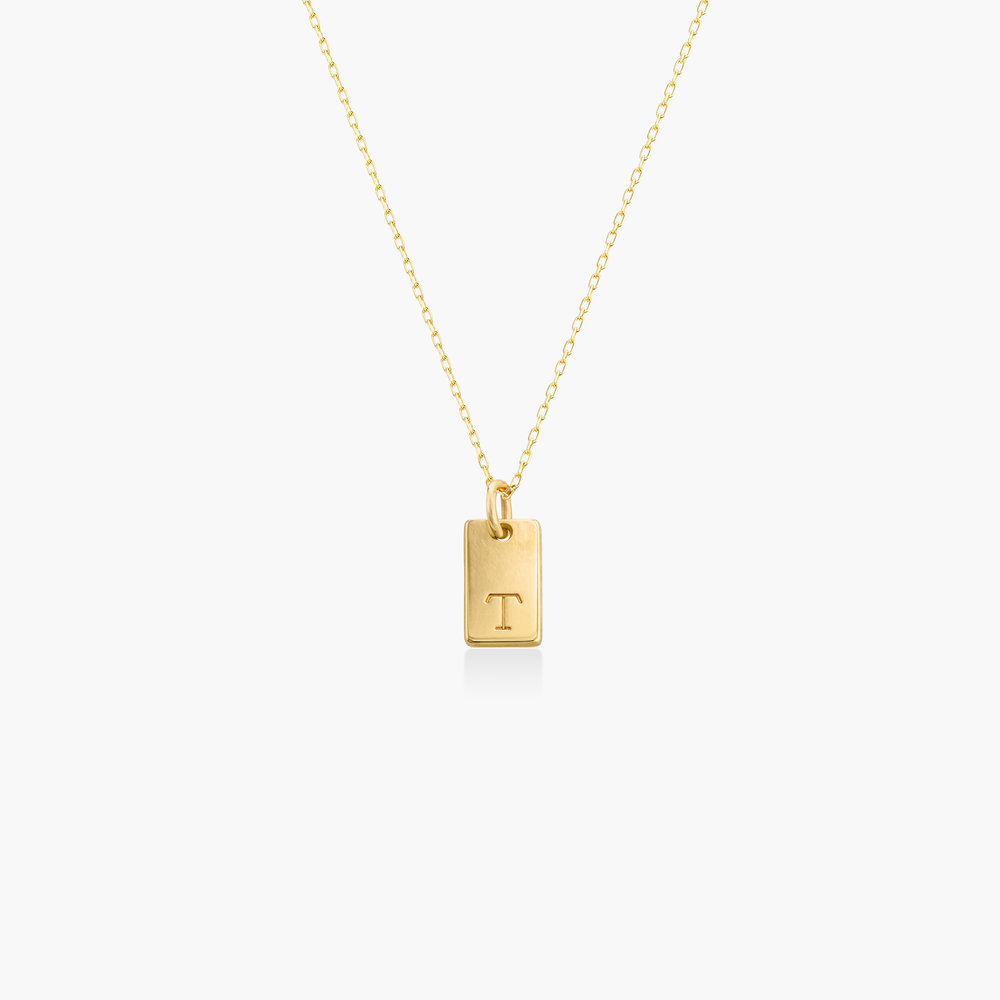 Willow Tag Initial Necklace - 10K Solid Gold product photo