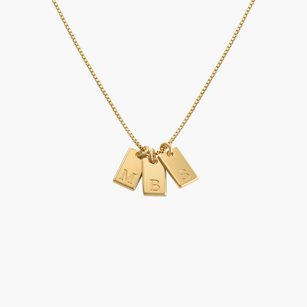 Willow Tag Initial Necklace - Gold Vermeil - 1 product photo