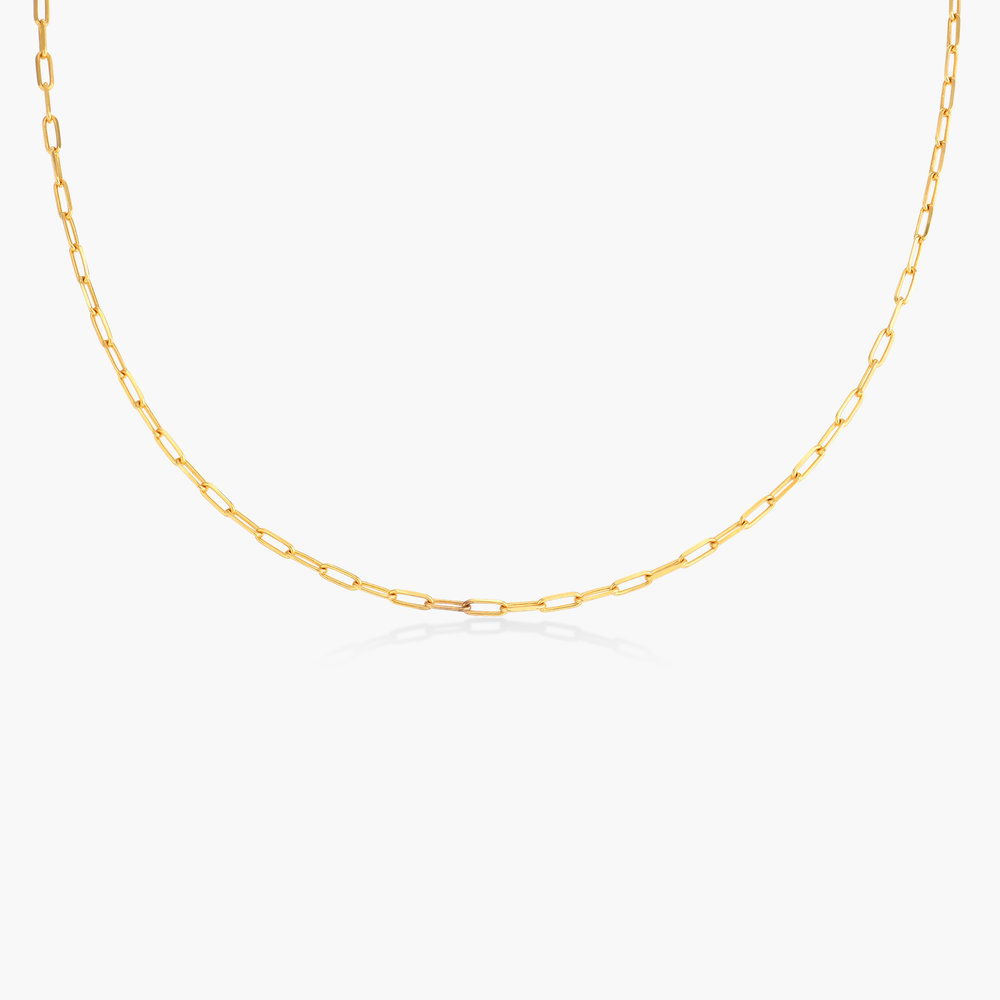 Small Paperclip Chain Necklace - Gold Vermeil product photo