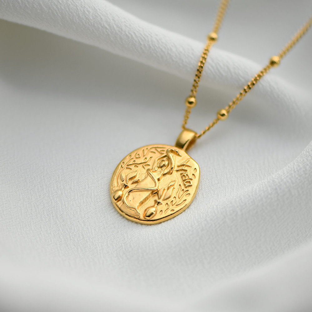 Hygieia Coin Necklace in Gold Plated - 2 product photo