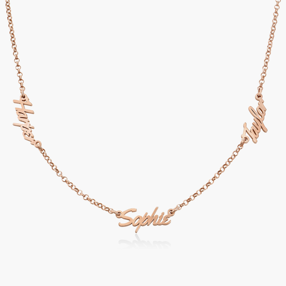 Real Love Multiple Name Necklace - Rose Gold Vermeil product photo