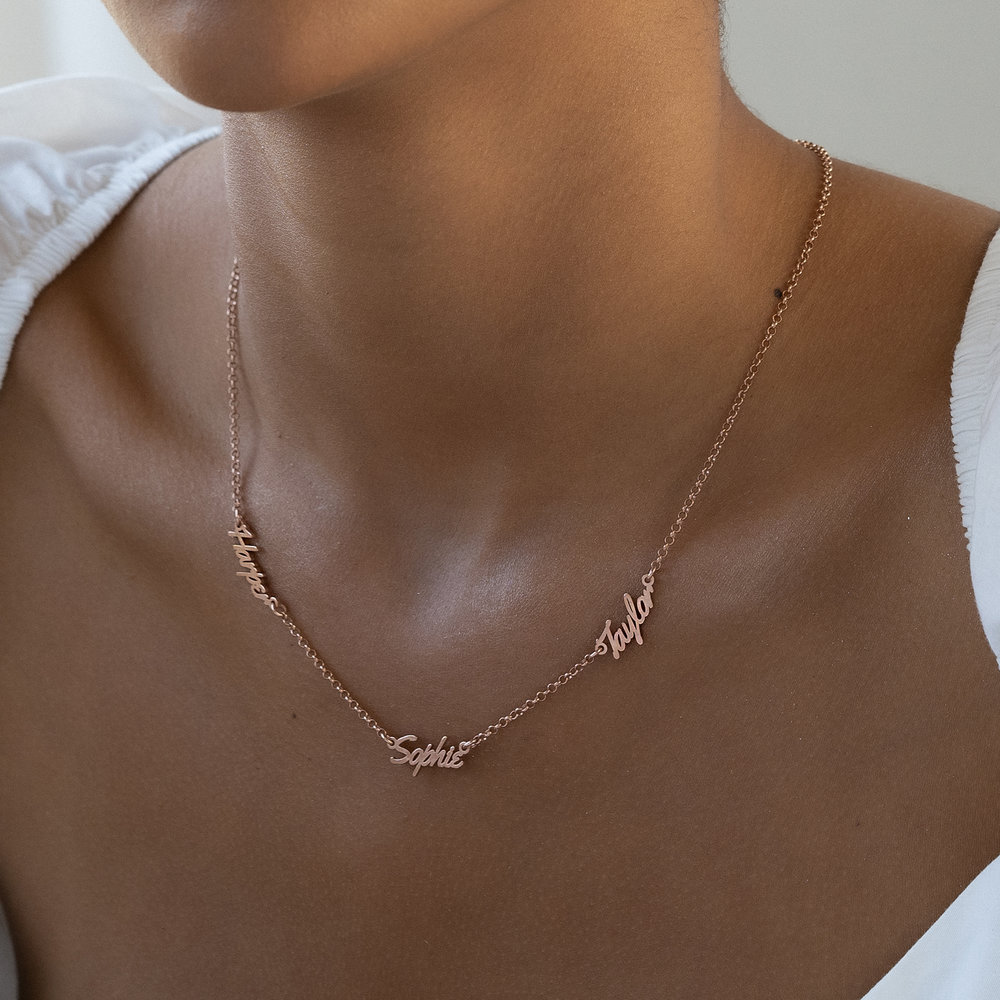 Real Love Multiple Name Necklace - Rose Gold Vermeil - 3 product photo
