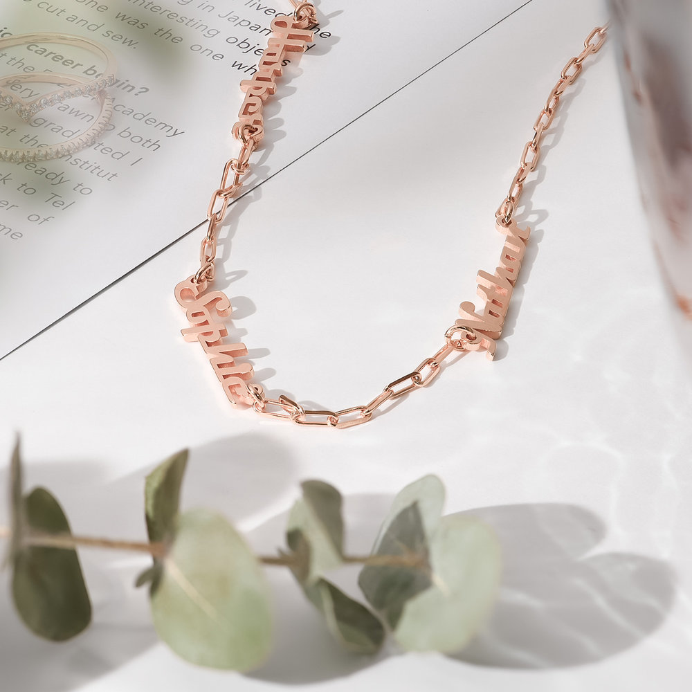 Multiple Link Name Necklace - Rose Gold Plated - 1 product photo