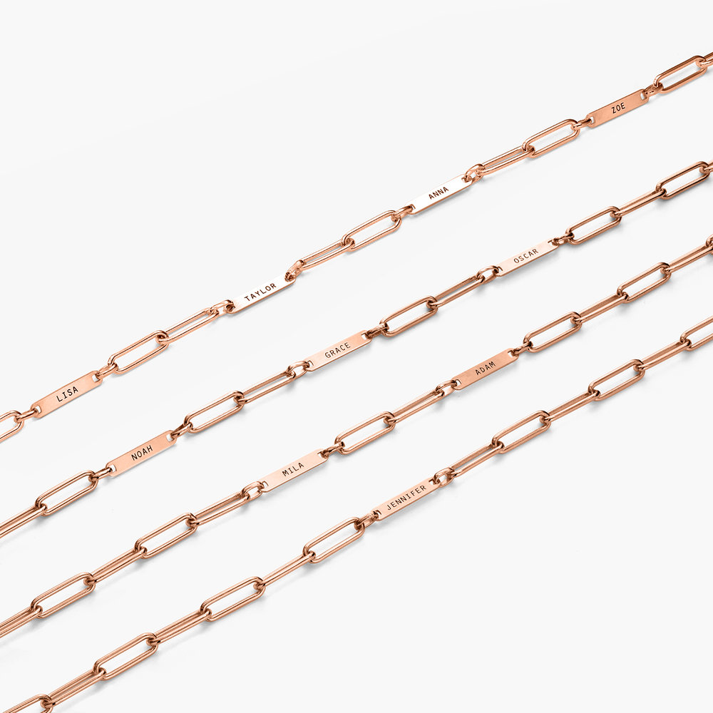Ivy Name Paperclip Chain Necklace - Rose Gold Vermeil - 4 product photo