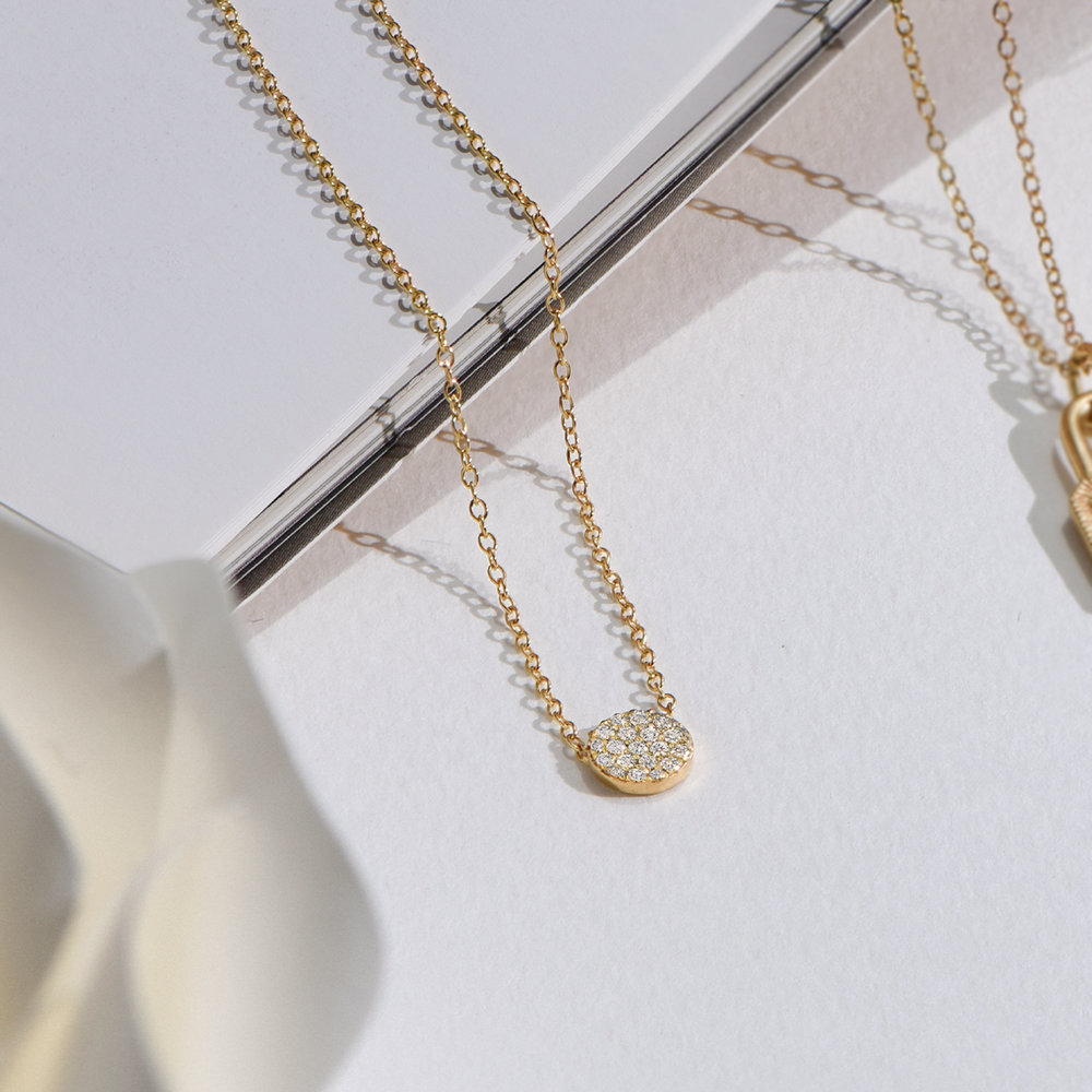 Keeya Pave Diamond Necklace - Gold Vermeil - 3 product photo