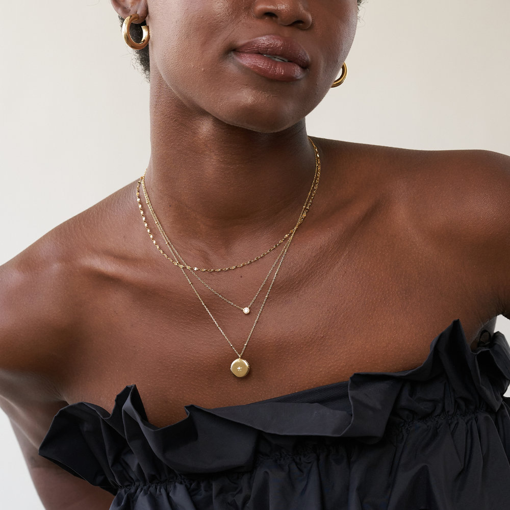 Juno Diamond Necklace - Gold Vermeil - 2 product photo