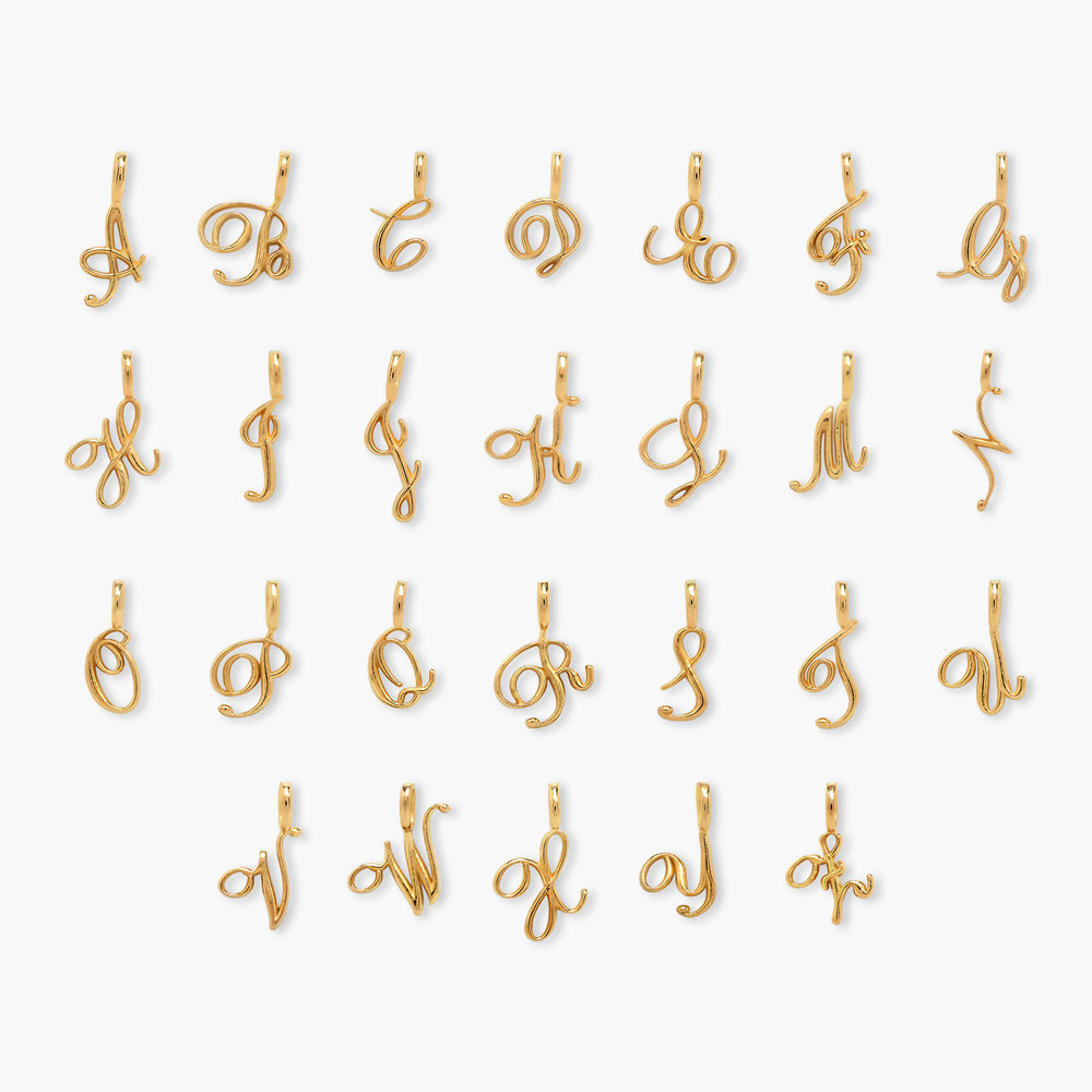 Nina Large Initial Music Note Necklace - Gold Plating - 4