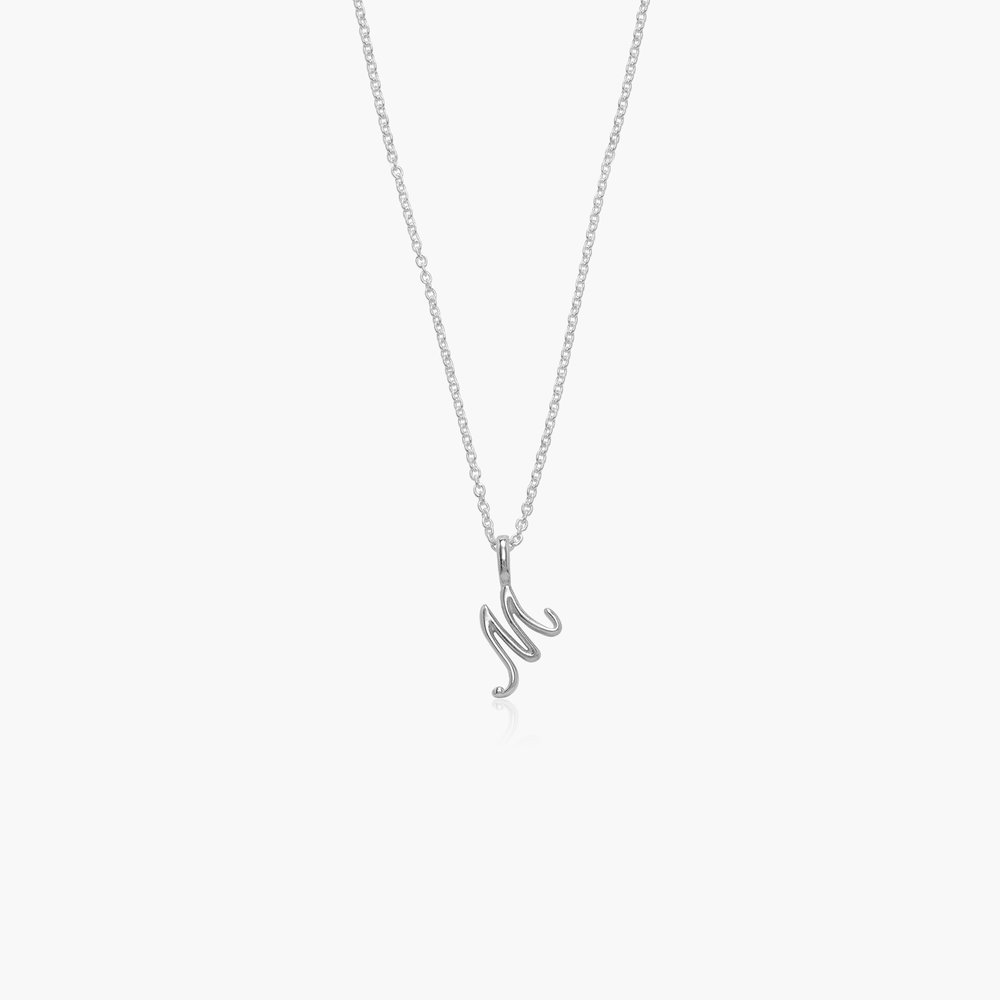 Nina Mini Initial Music Note Necklace - Silver product photo