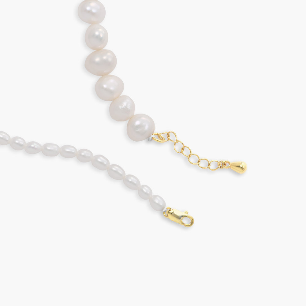 Timeless Half Classic & Half Small Pearl Necklace - Gold Plated - 3
