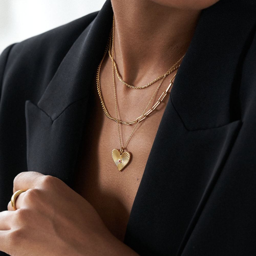 Heart Medallion Necklace - Gold Vermeil - 3 product photo