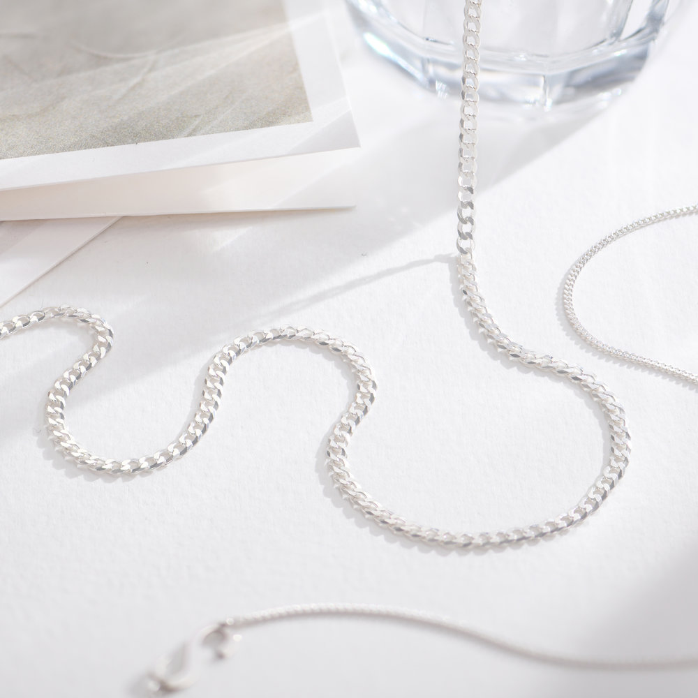 Bold Curb Chain Necklace - Sterling Silver - 1 product photo