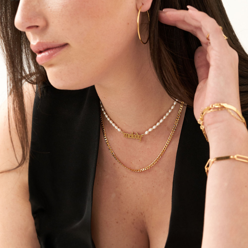 Bold Curb Chain Necklace - Gold Vermeil - 2