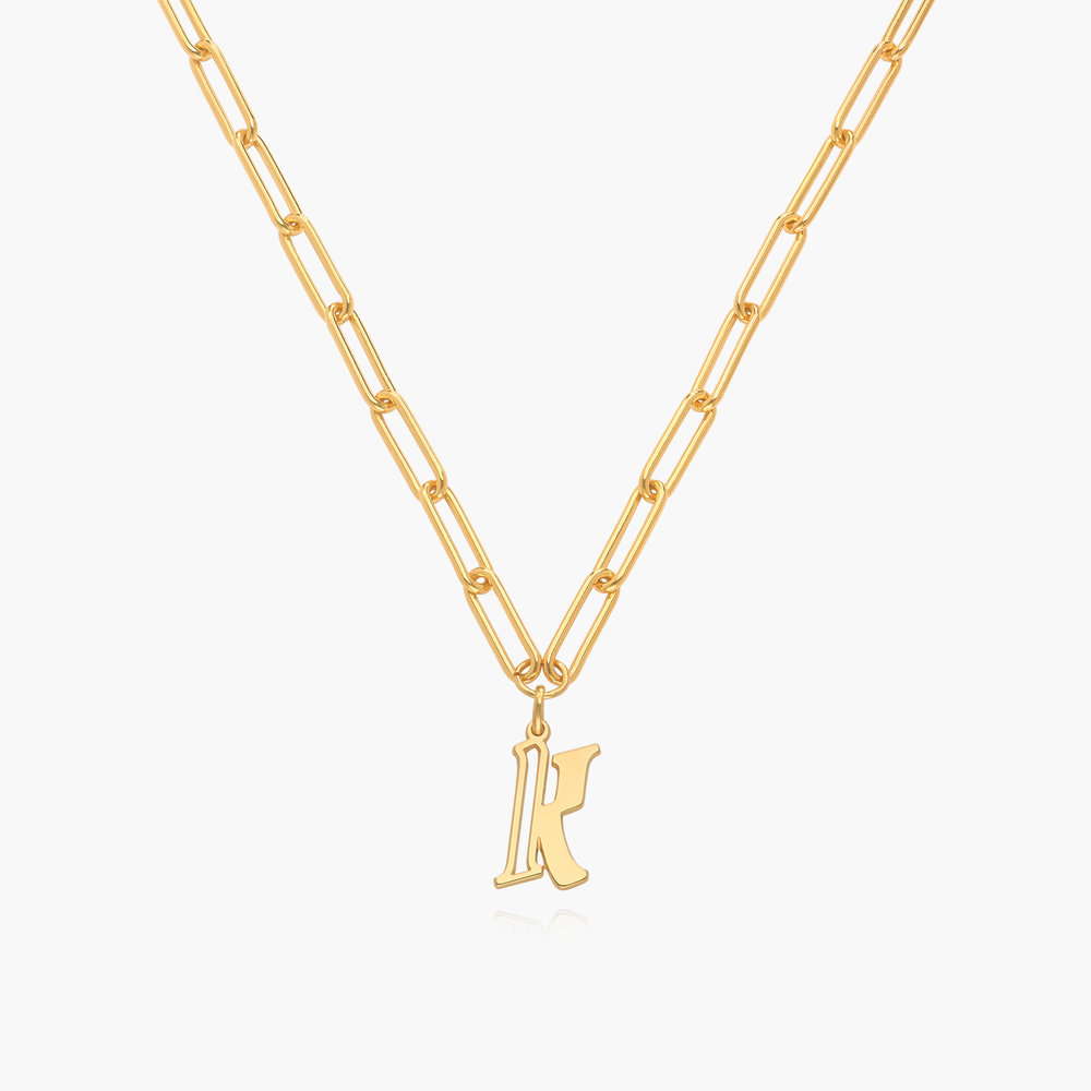 Billie Initial Link Chain Necklace - Gold Vermeil - Oak & Luna