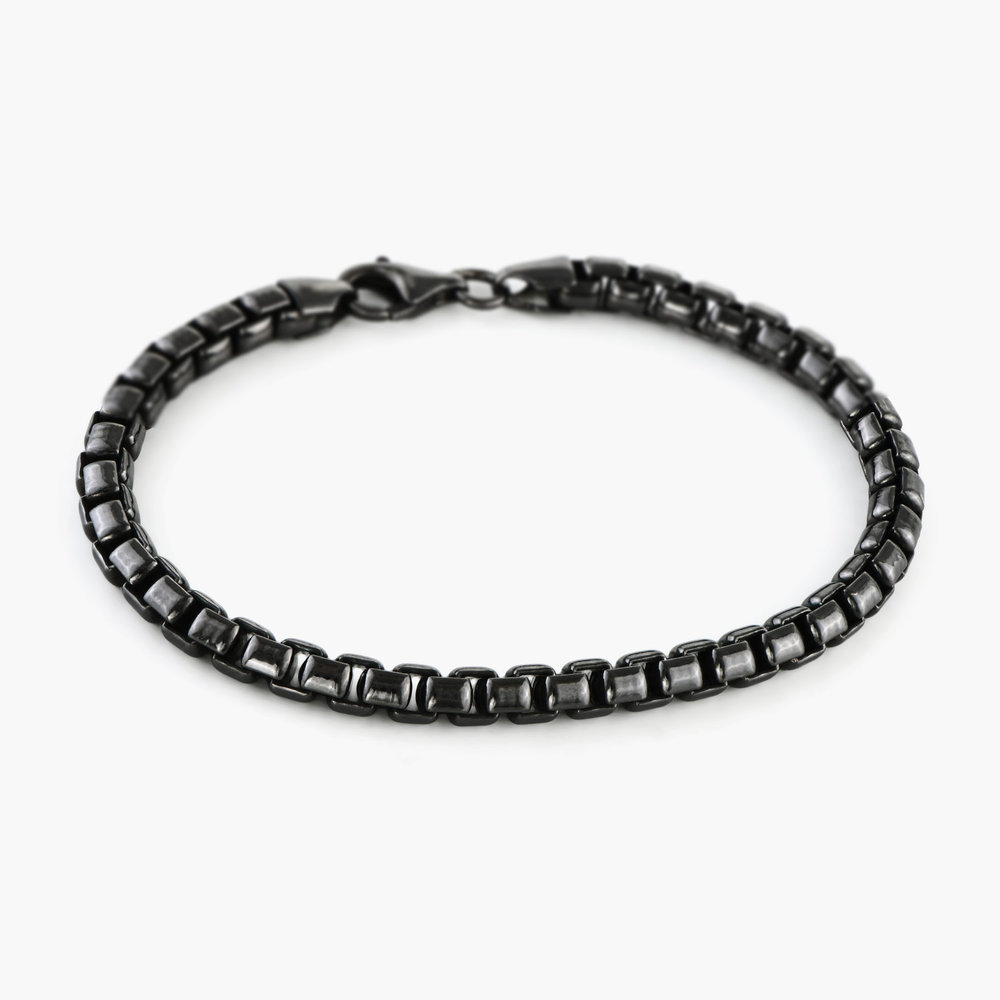 Midnight Luxe Men's Silver Chain Bracelet