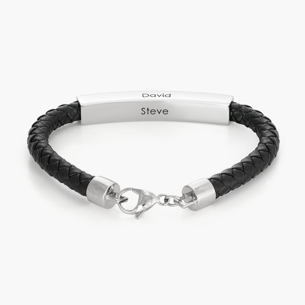 Lucky Strike Bracelet - Black Leather & Silver - 1