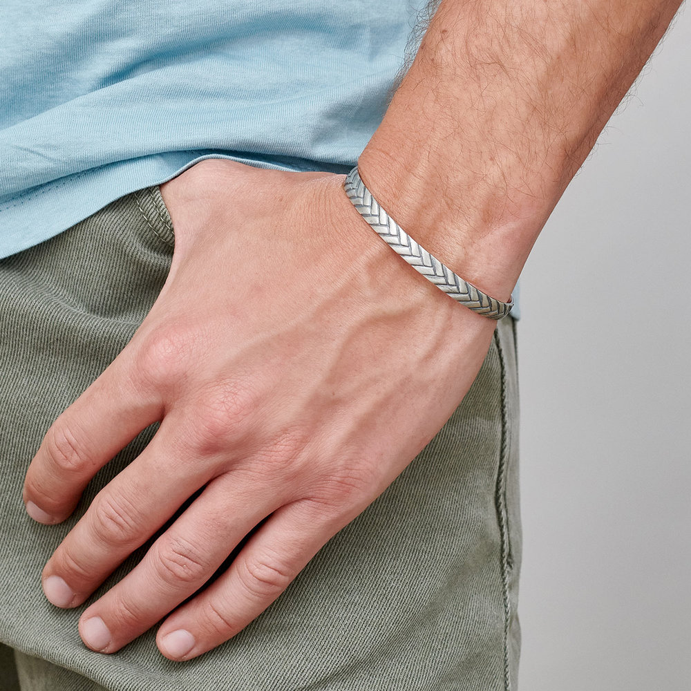 Streamline Men's Silver Cuff Bracelet - 3 product photo