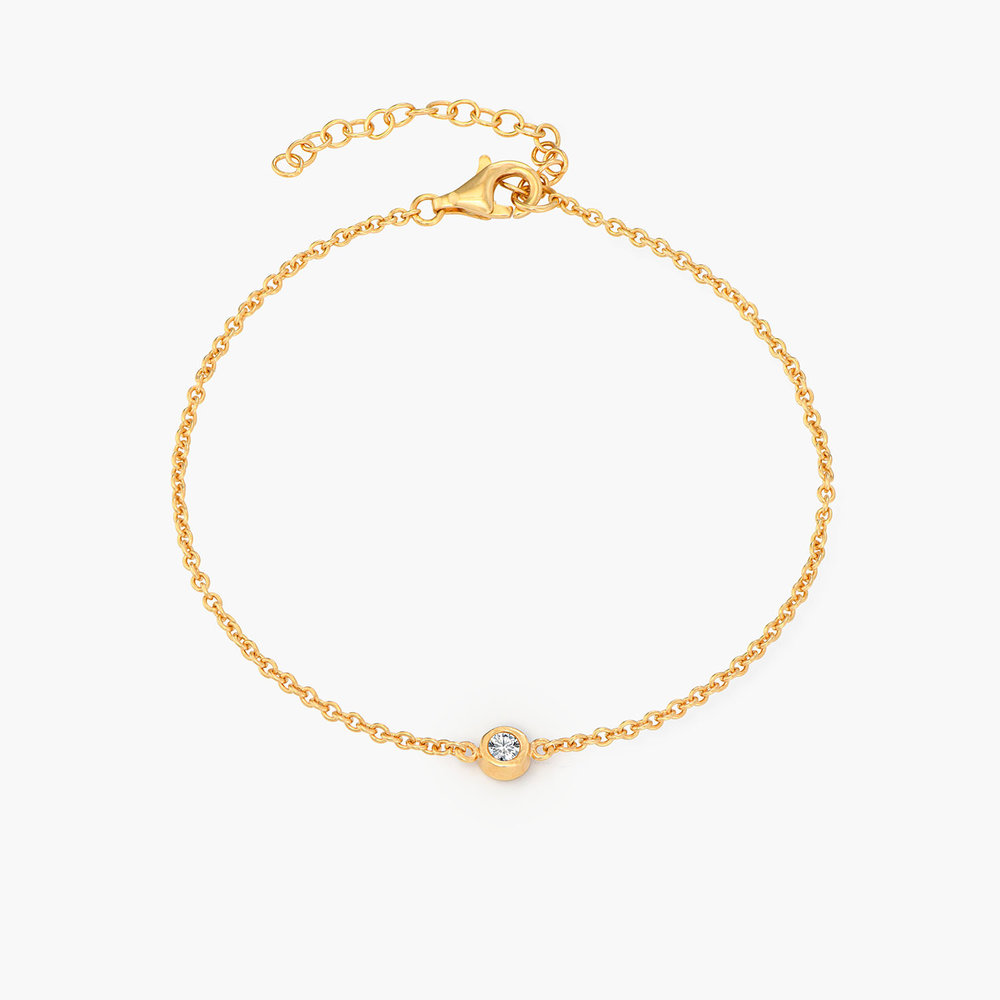 Luna Single Diamond Bracelet - Gold Plated product photo