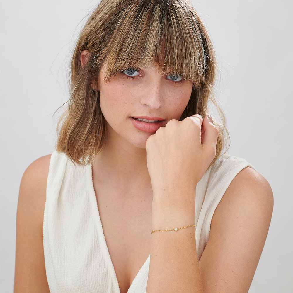 Luna Single Diamond Bracelet - Gold Plated - 2 product photo