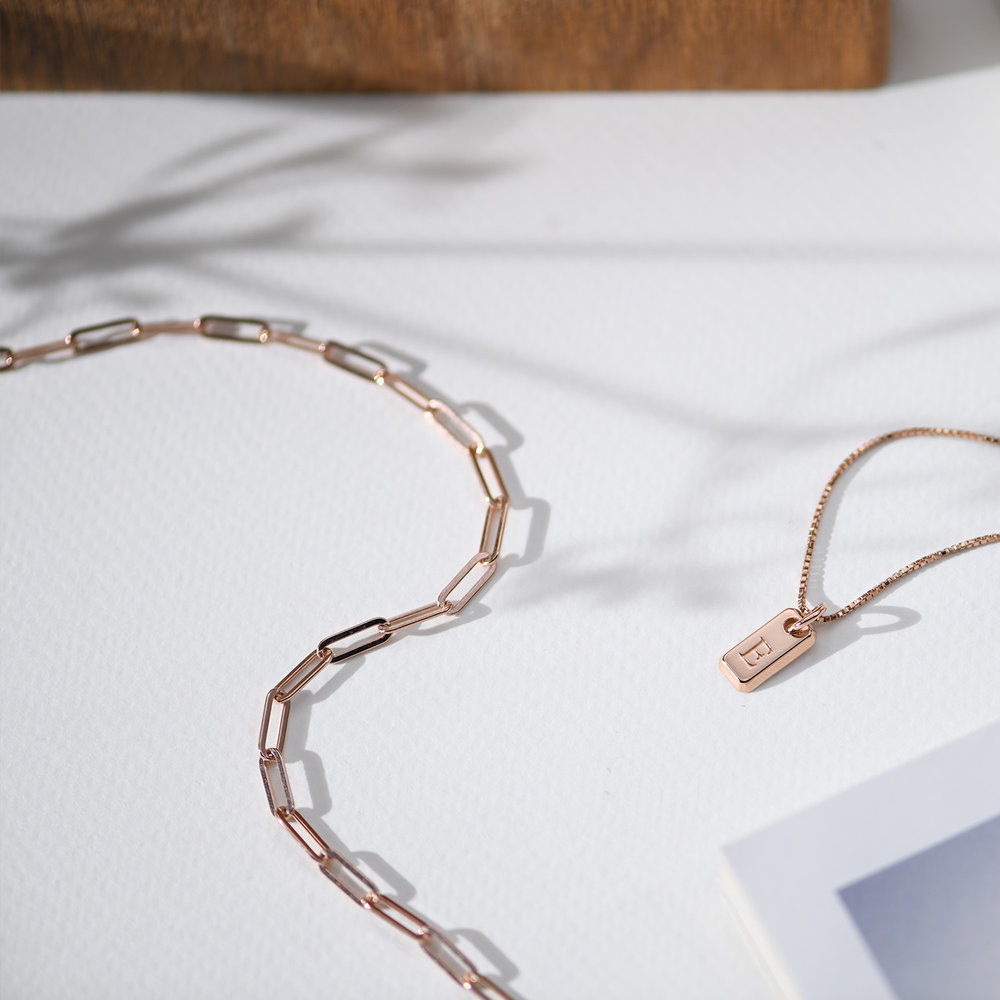 Big Paperclip Bracelet - Rose Gold Plated - 1 product photo
