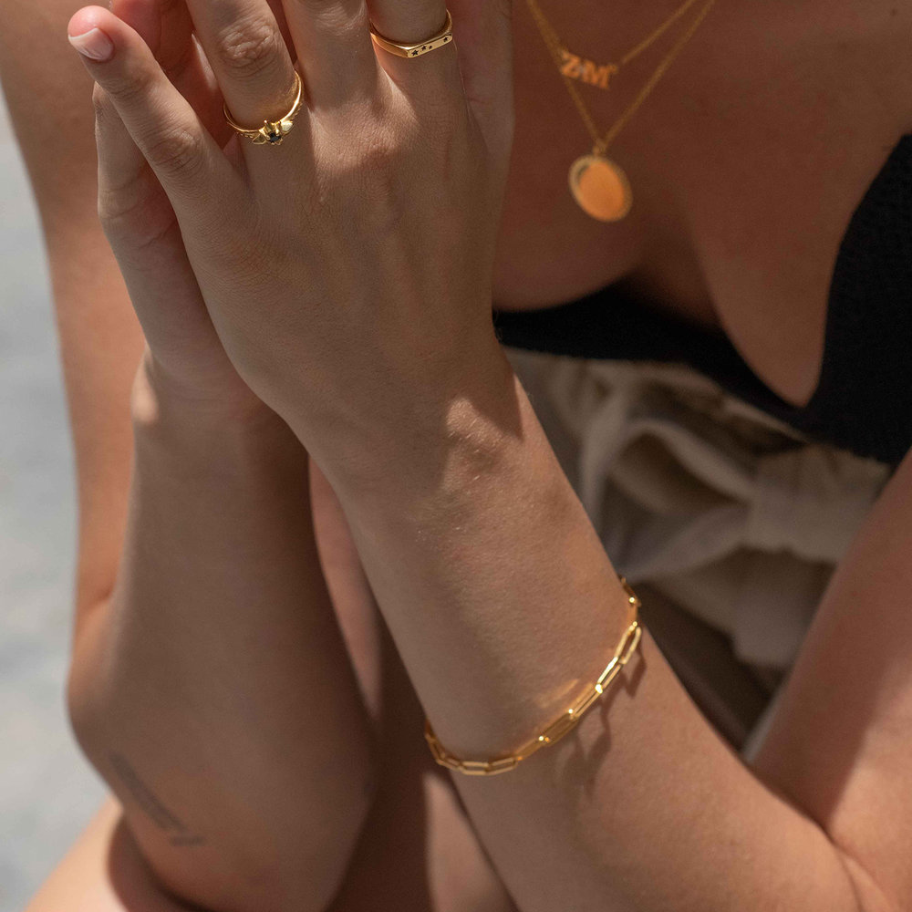 Big Paperclip Bracelet - Gold Vermeil - 4 product photo