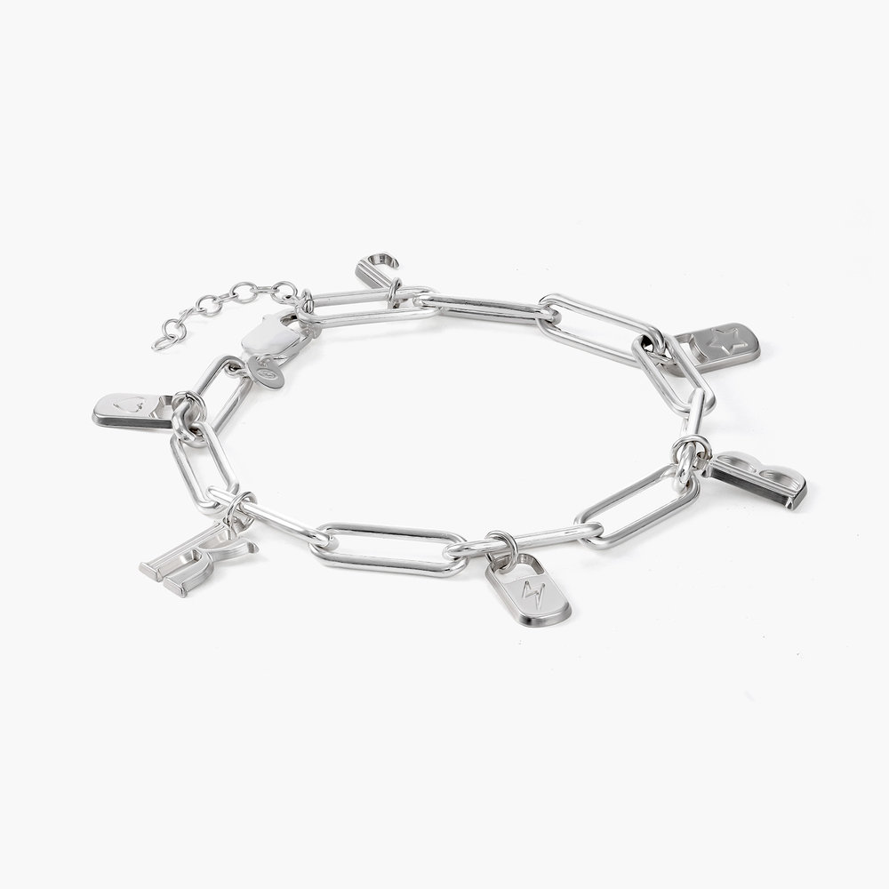 The Charmer Link Initial Bracelet - Sterling Silver product photo