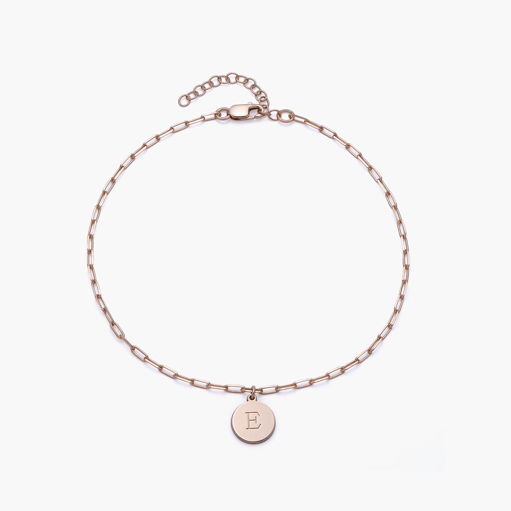 Lilian Initial Anklet Chain - Rose Gold Plating - 1