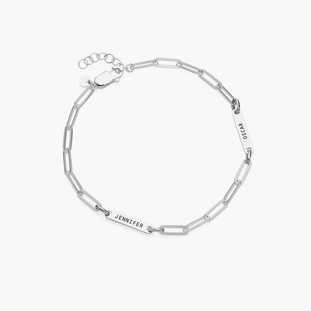 Ivy Name Paperclip Chain Anklet - Sterling Silver - 1 product photo