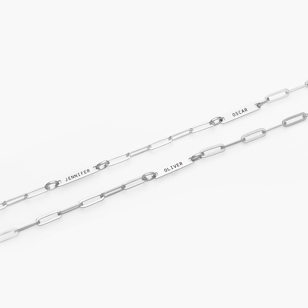 Ivy Name Paperclip Chain Anklet - Sterling Silver - 3 product photo