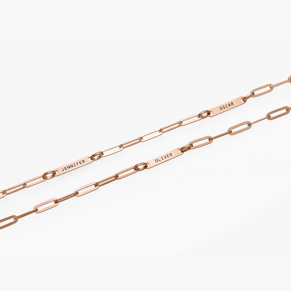 Ivy Name Paperclip Chain Anklet - Rose Gold Plating - 3