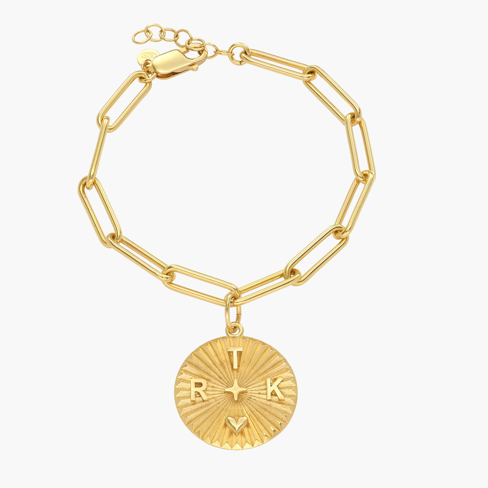 Tyra Initial Medallion Bracelet - Gold Vermeil product photo