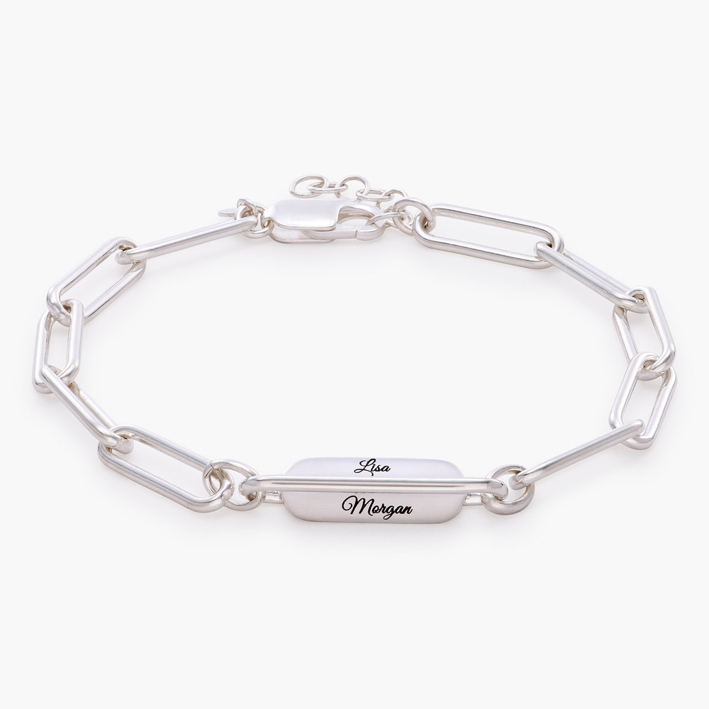 Ciara Custom Bar Paperclip Bracelet - Silver - 1 product photo