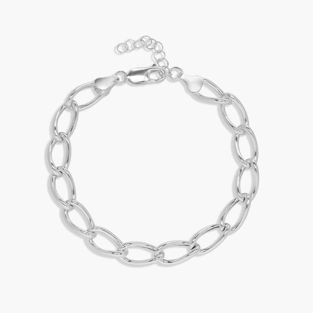 Oval Link Chain Bracelet- Silver product photo