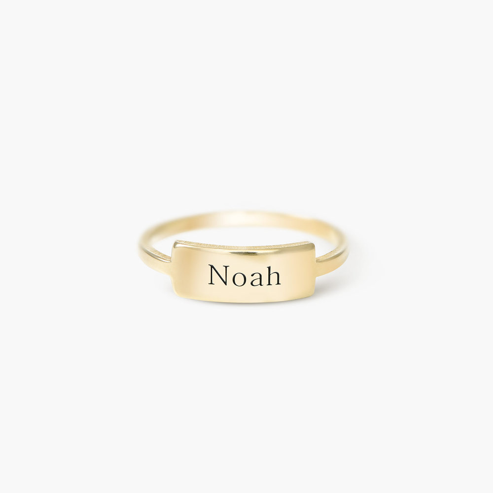 Engraved Nameplate Ring - Gold Plated