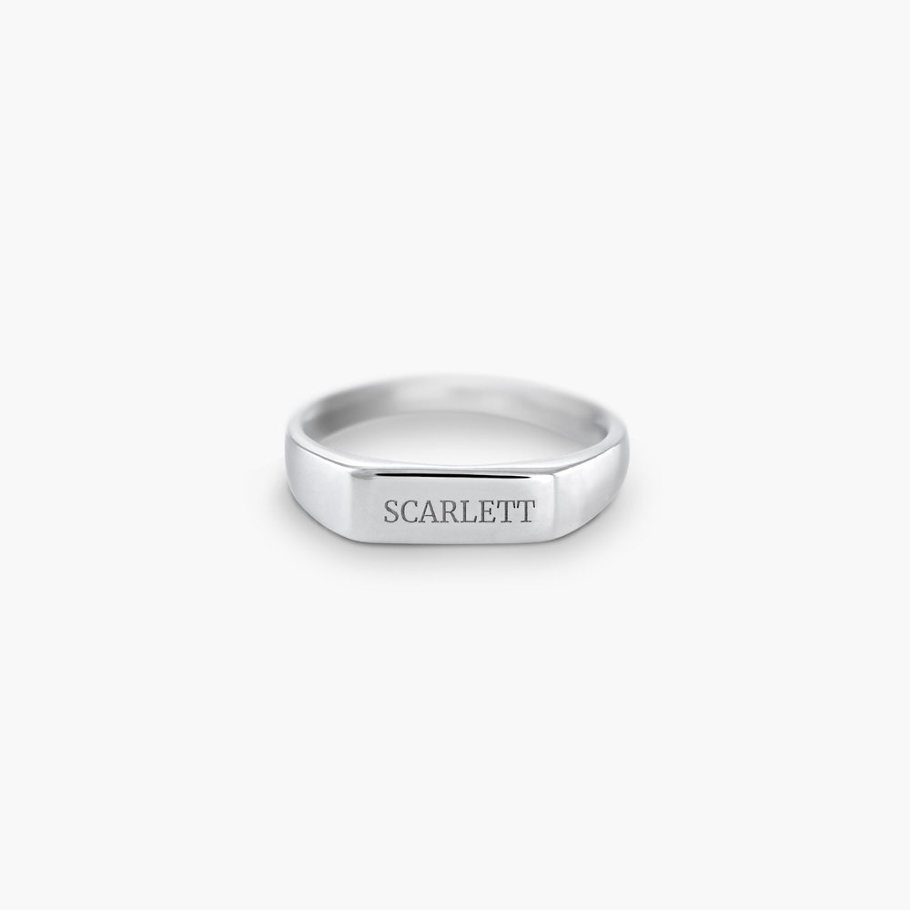 Luna Bar Name Ring - Silver product photo